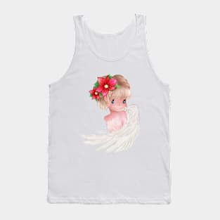 Christmas Poinsettia Angel Tank Top